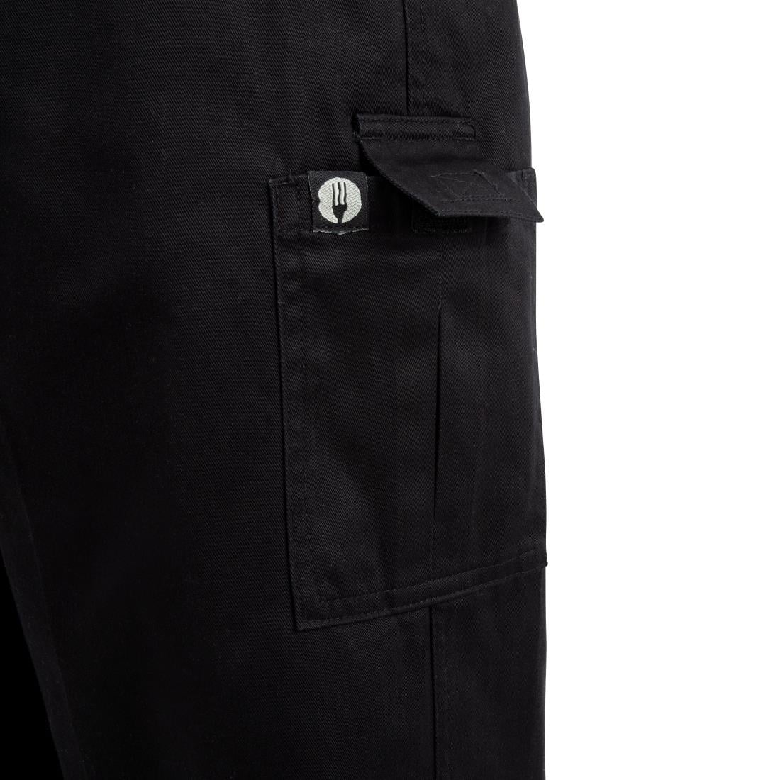 Pantalon de cuisine mixte Chef Works Slim Fit Cargo noir XXL — B222-XXL