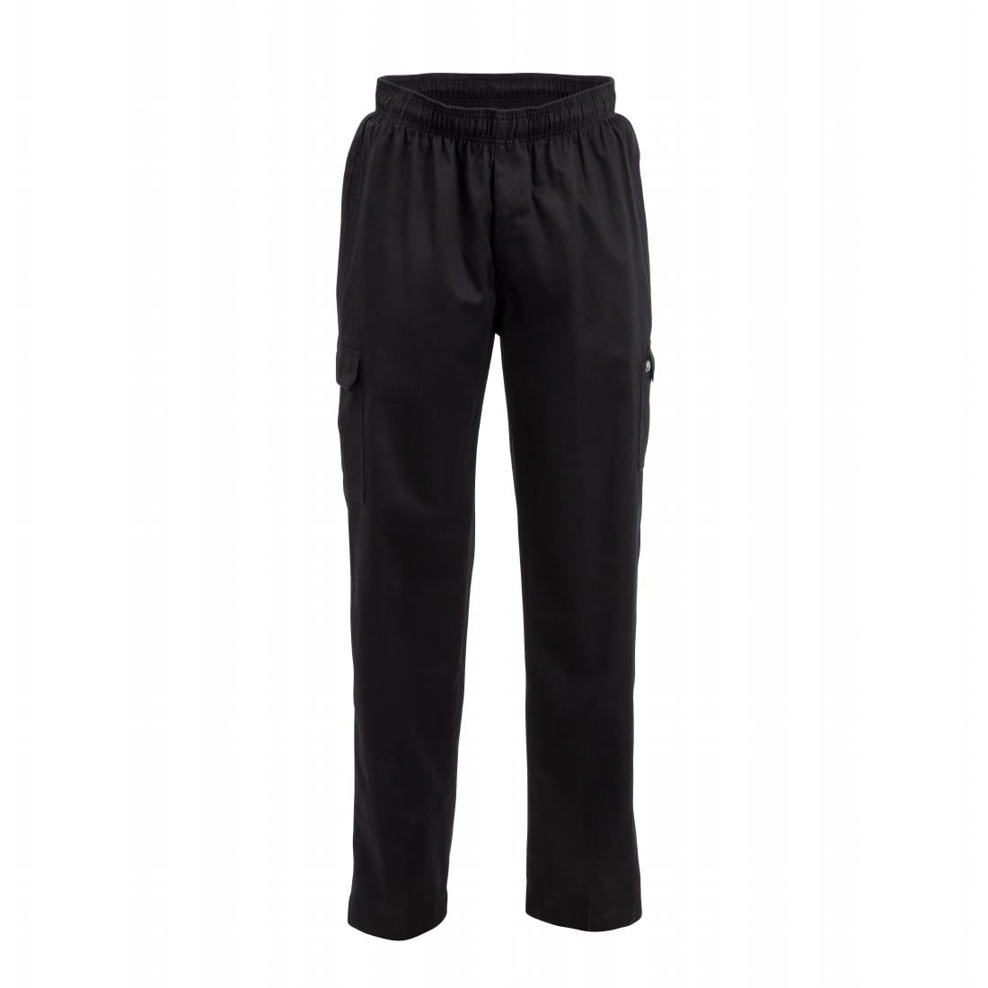 Pantalon de cuisine mixte Chef Works Slim Fit Cargo noir M — B222-M