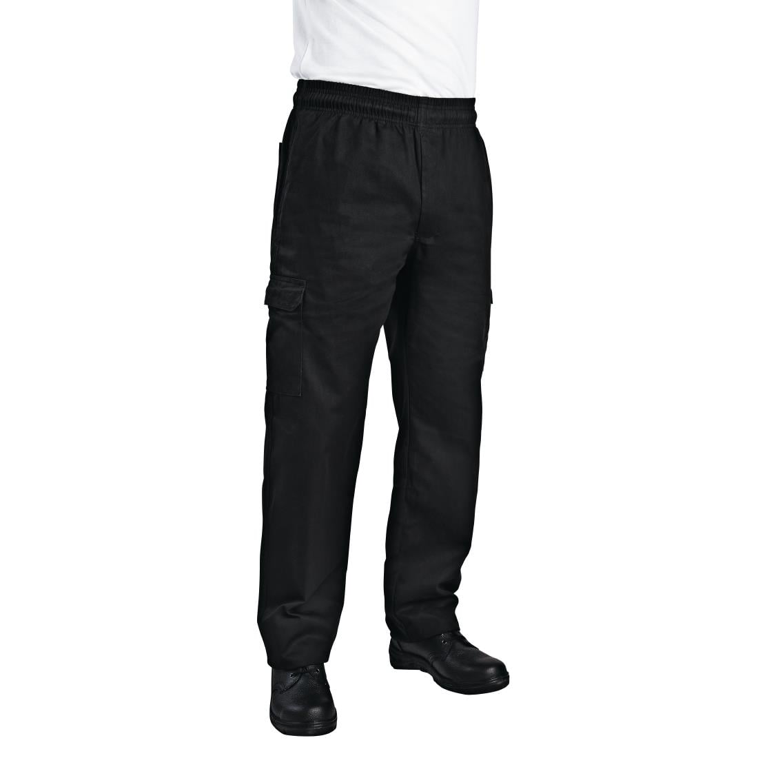 Pantalon de cuisine mixte Chef Works Slim Fit Cargo noir XXL — B222-XXL