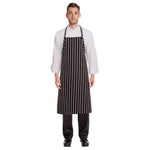 Tablier bavette tissé Chef Works Premium rayures noires et blanches — B248