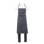 Tablier bavette tissé Chef Works Premium rayures noires et blanches — B248