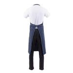 Tablier bavette tissé Chef Works Premium rayures bleue marine et blanches — B249