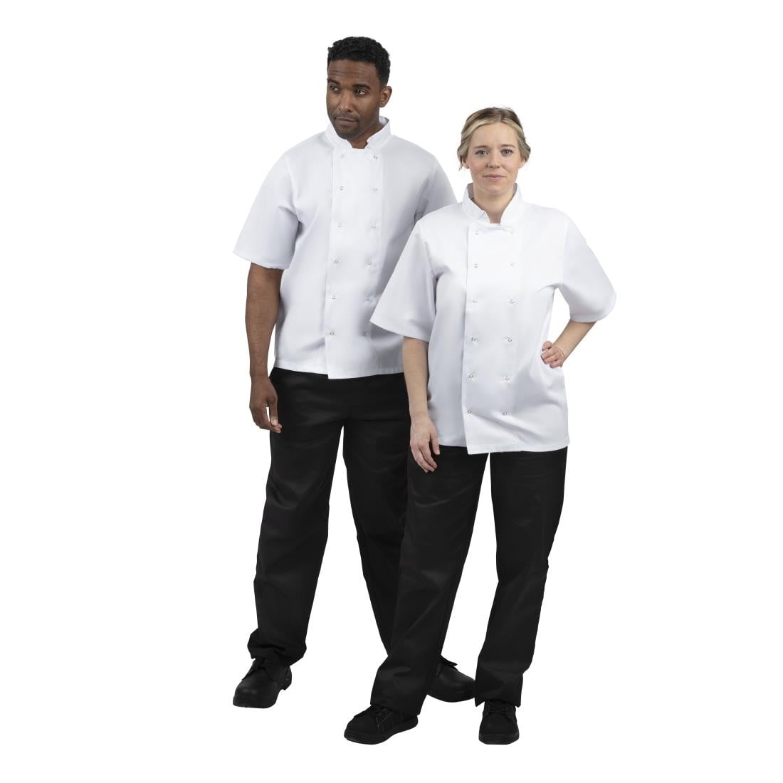 Vestes de cuisine manches courtes Whites Boston blanches M (lot de 5) — SA822
