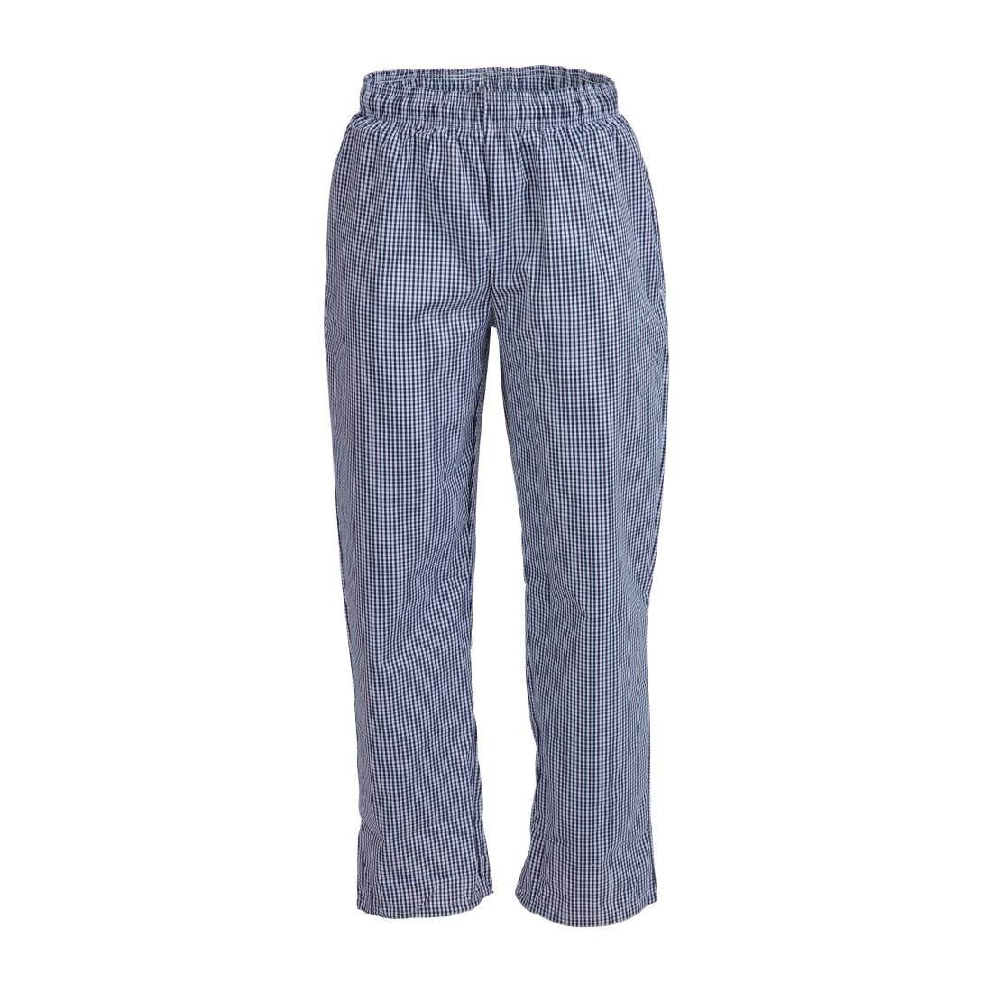 Pantalon de cuisine mixte Whites Vegas petits carreaux bleu et blanc XXL — B311-XXL