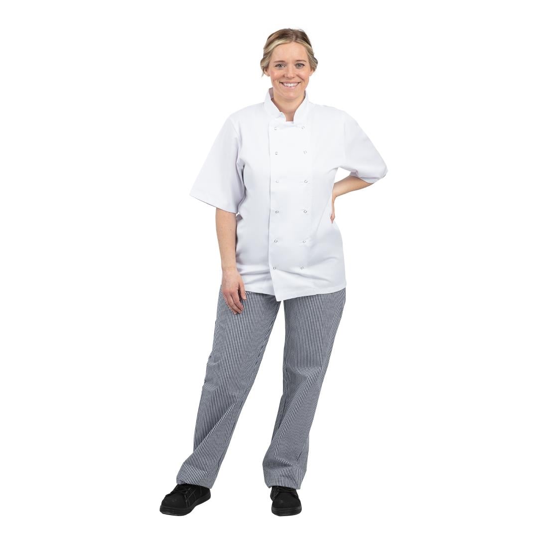Pantalon de cuisine mixte Whites Vegas petits carreaux bleu et blanc S — B311-S
