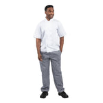 Pantalon de cuisine mixte Whites Vegas petits carreaux bleu et blanc XL — B311-XL