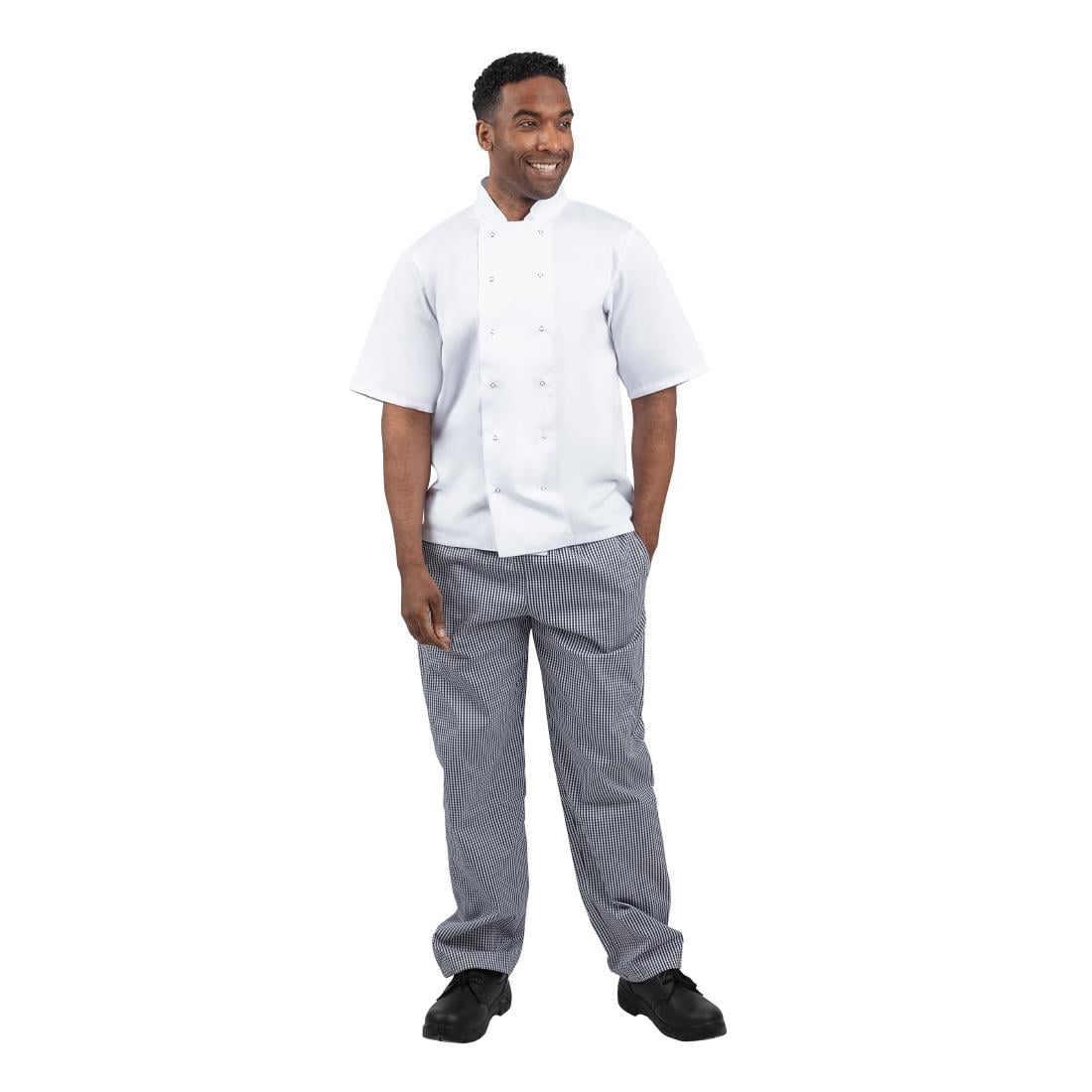 Pantalon de cuisine mixte Whites Vegas petits carreaux bleu et blanc M — B311-M