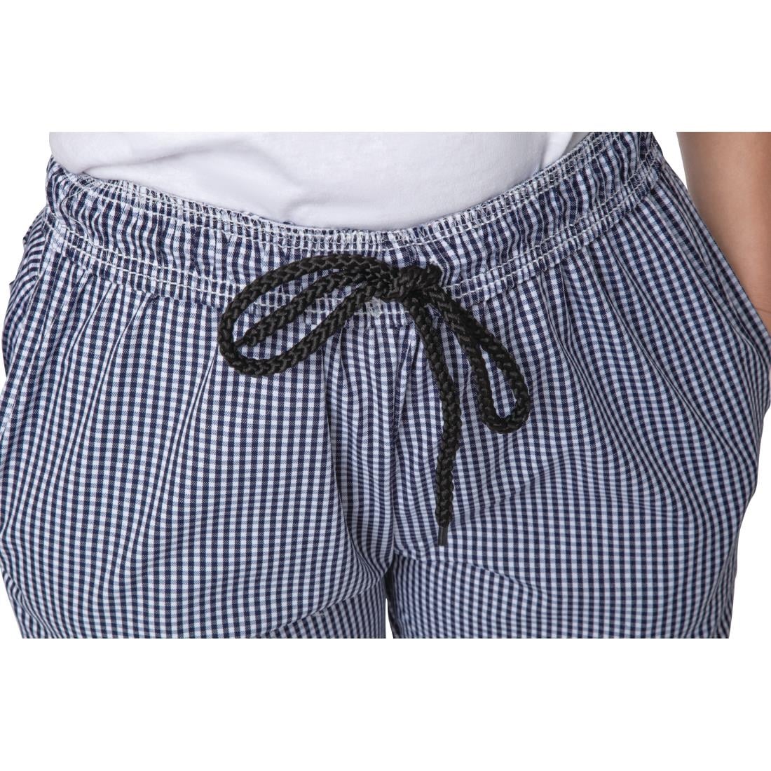 Pantalon de cuisine mixte Whites Vegas petits carreaux bleu et blanc XL — B311-XL