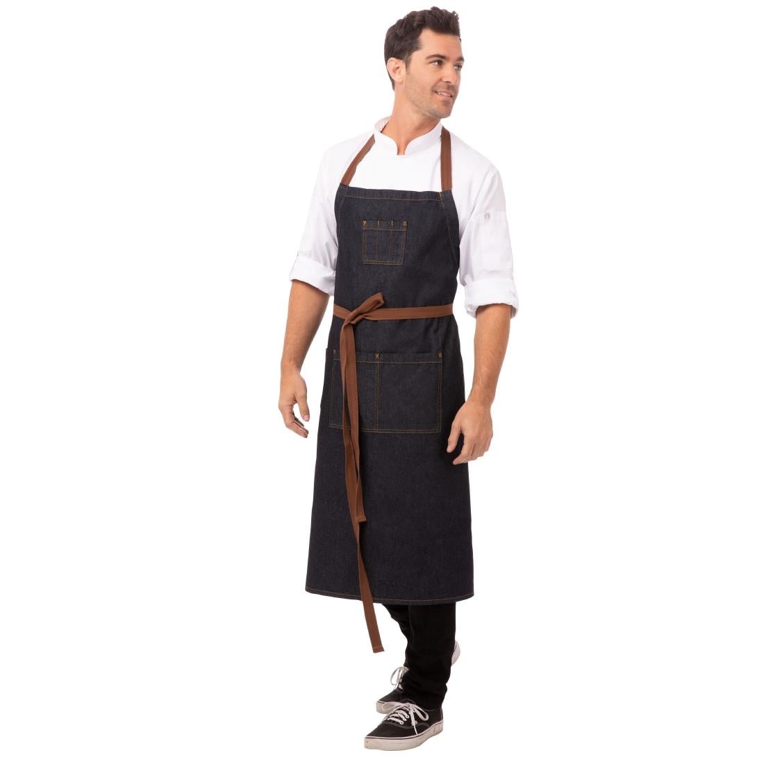 Tablier bavette Chef Works Urban Memphis bleu — B341