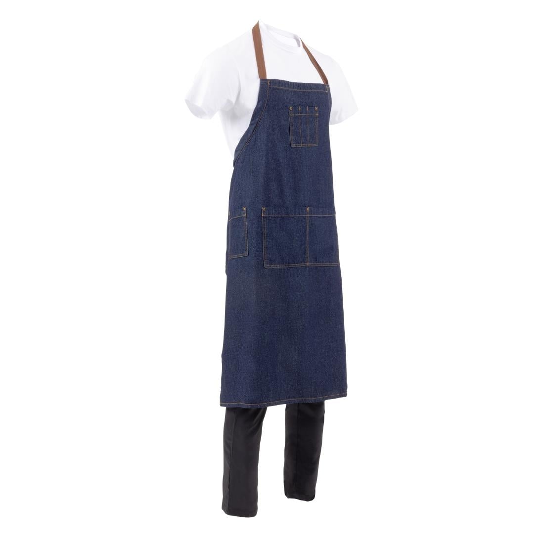 Tablier bavette Chef Works Urban Memphis bleu — B341