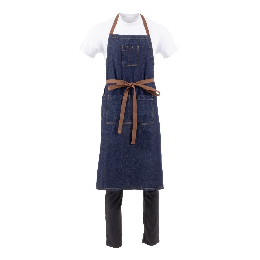 Tablier bavette Chef Works Urban Memphis bleu — B341