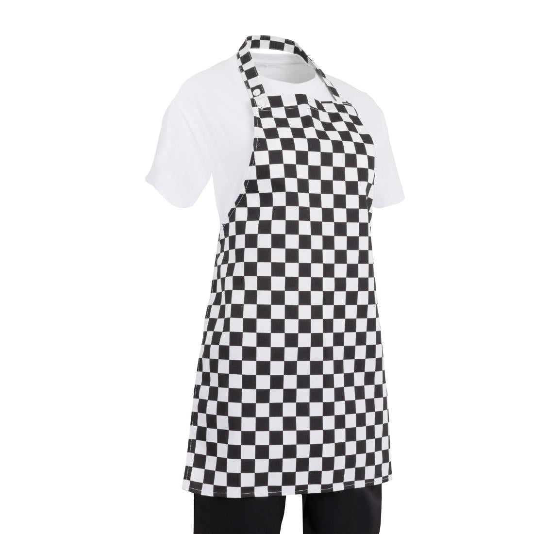 Tablier bavette enfant Whites carreaux noirs et blancs — B357