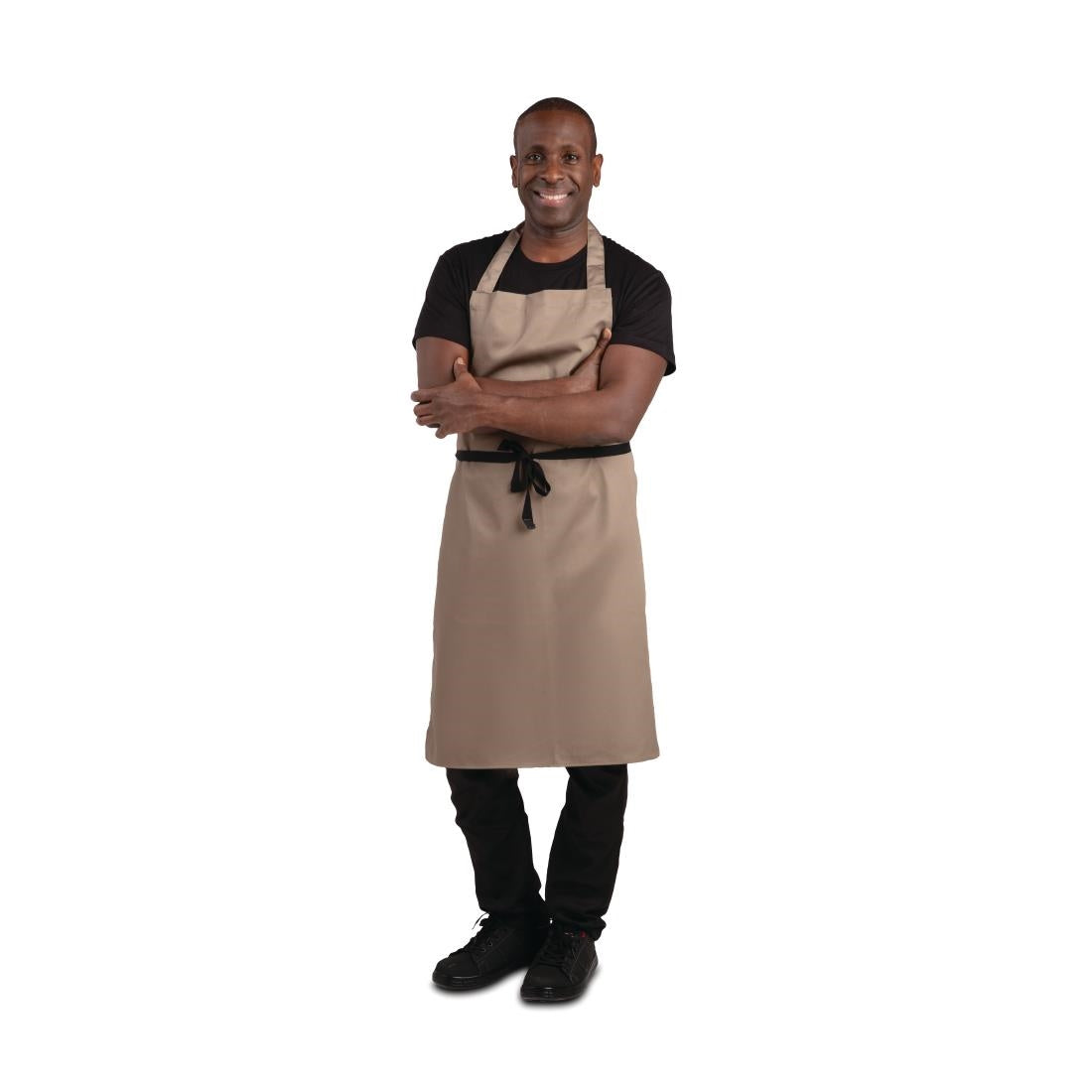 Tablier bavette Whites marron clair — B429