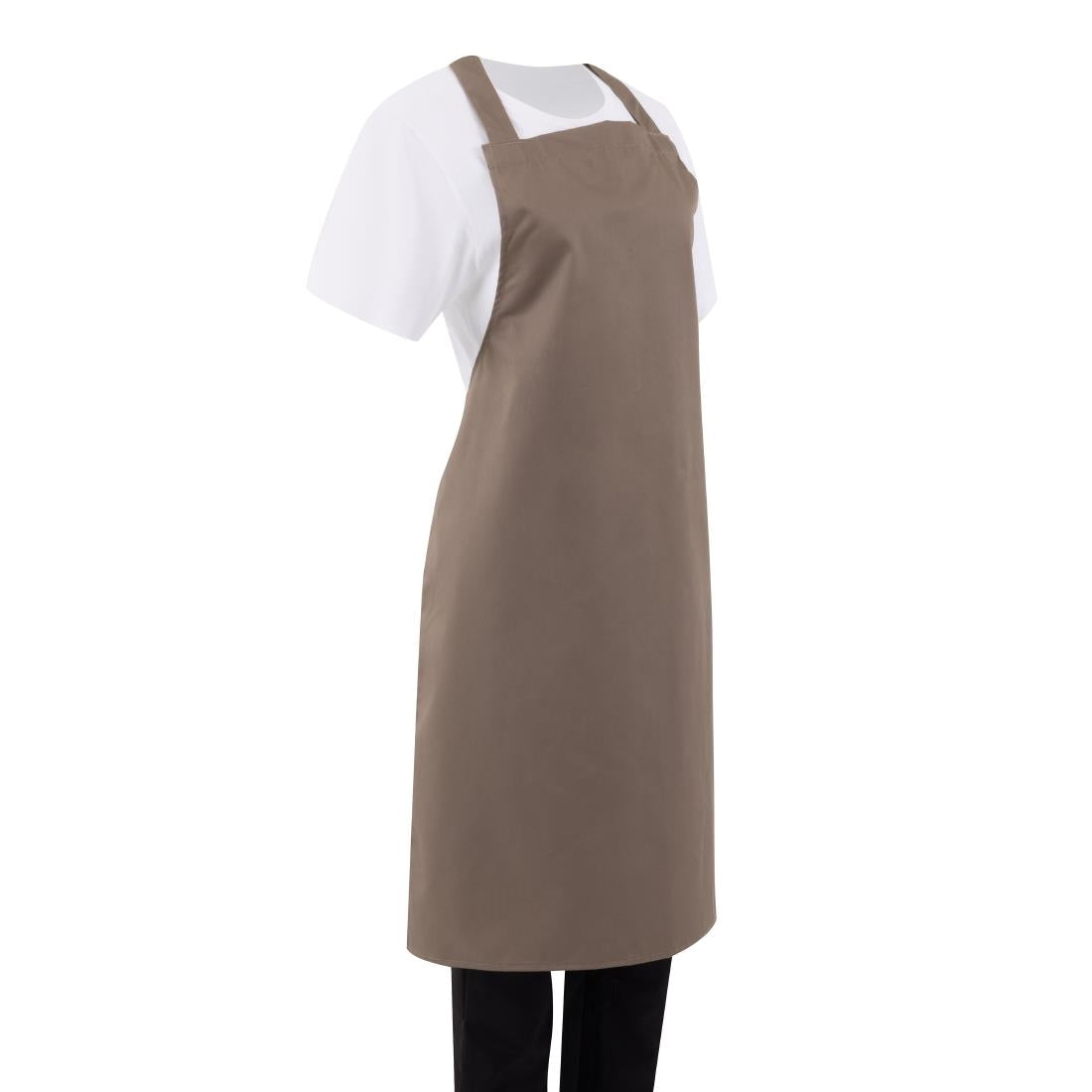 Tablier bavette Whites marron clair — B429