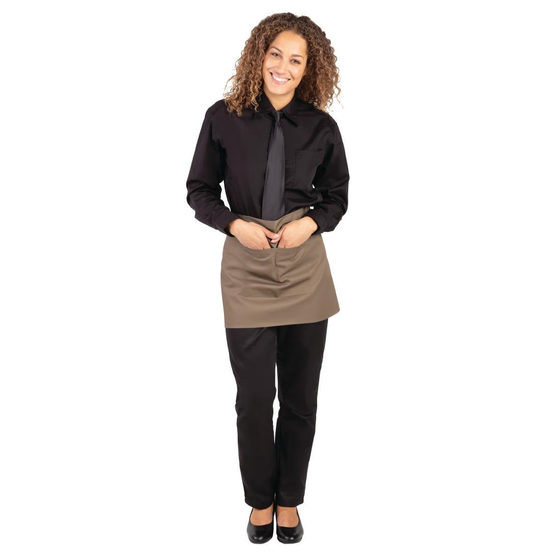 Tablier serveur court Whites marron clair — B432