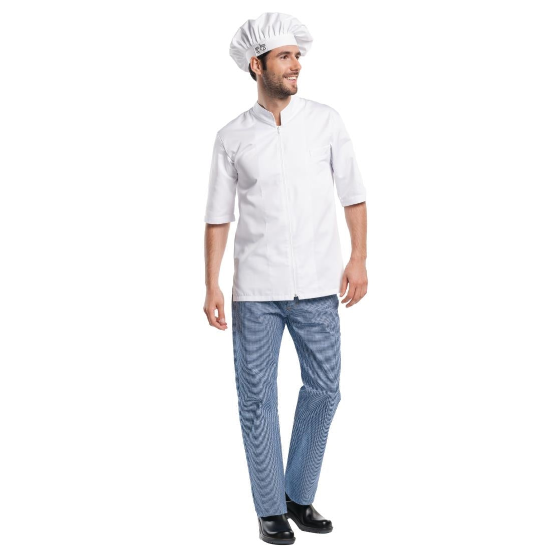 Veste de cuisine mixte Chaud Devant Monza manches courtes blanche S — B502-S