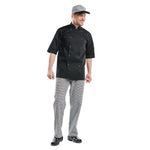 Veste de cuisine mixte Chaud Devant Hilton Poco manches courtes noire S — B508-S
