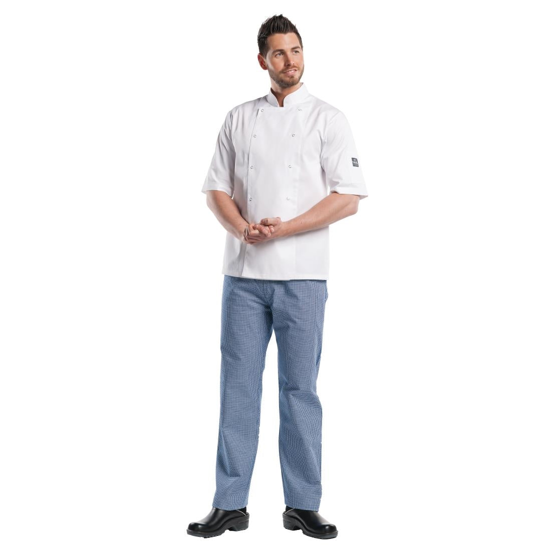 Veste de cuisine mixte Chaud Devant Hilton Poco manches courtes blanche L — B509-L