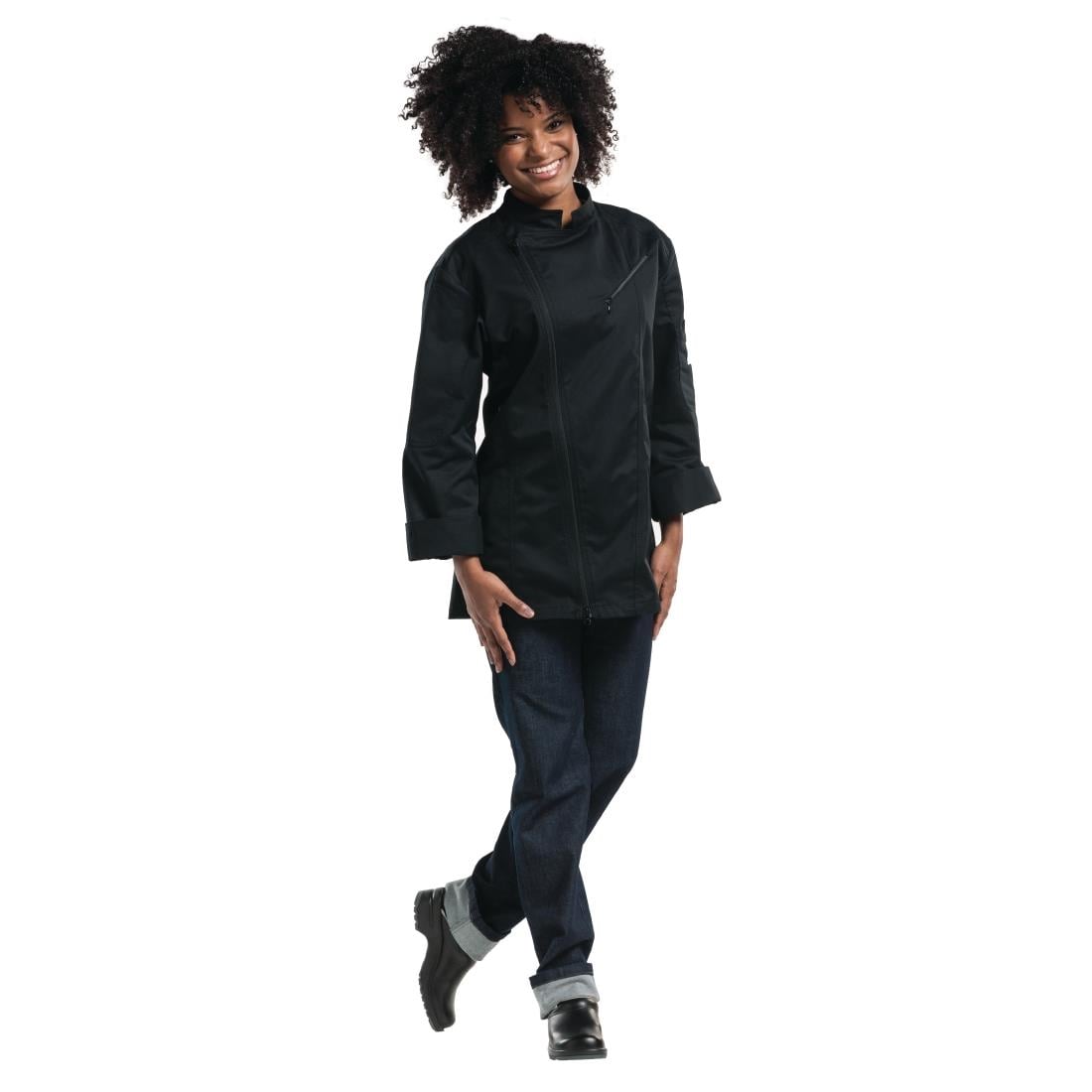 Pantalon de cuisine femme denim stretch Chaud Devant Skinny bleu XL — B518-XL