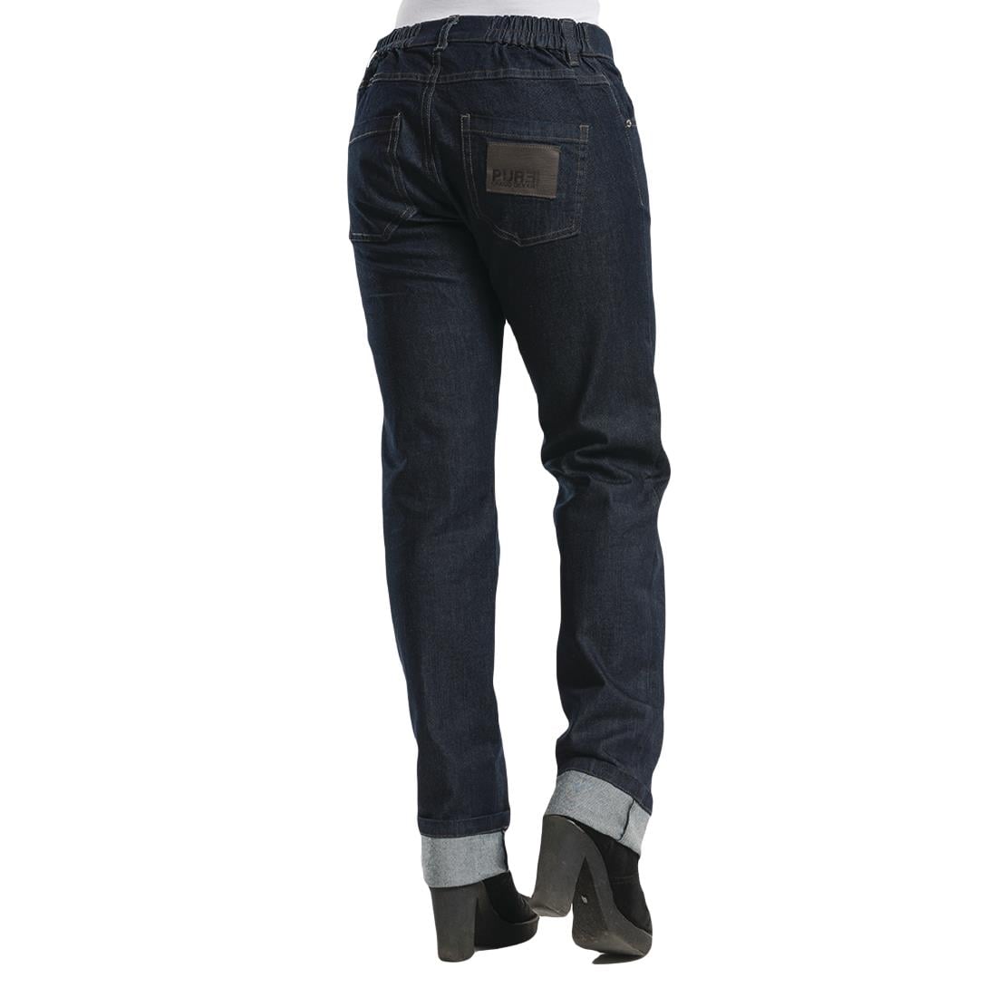 Pantalon de cuisine femme denim stretch Chaud Devant Skinny bleu XXL — B518-XXL