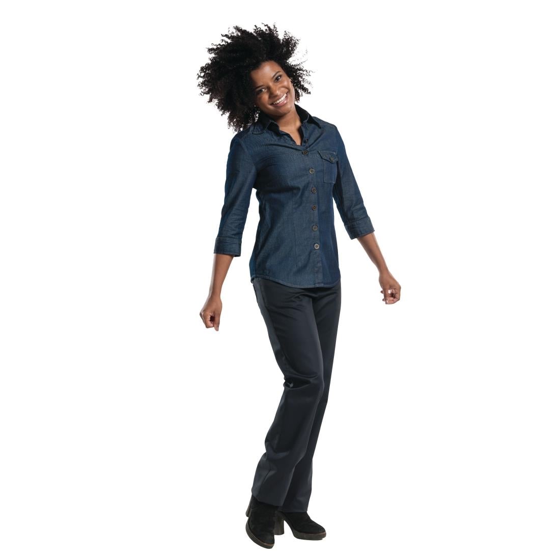 Chemisier femme denim stretch Chaud Devant bleu XS — B542-XS