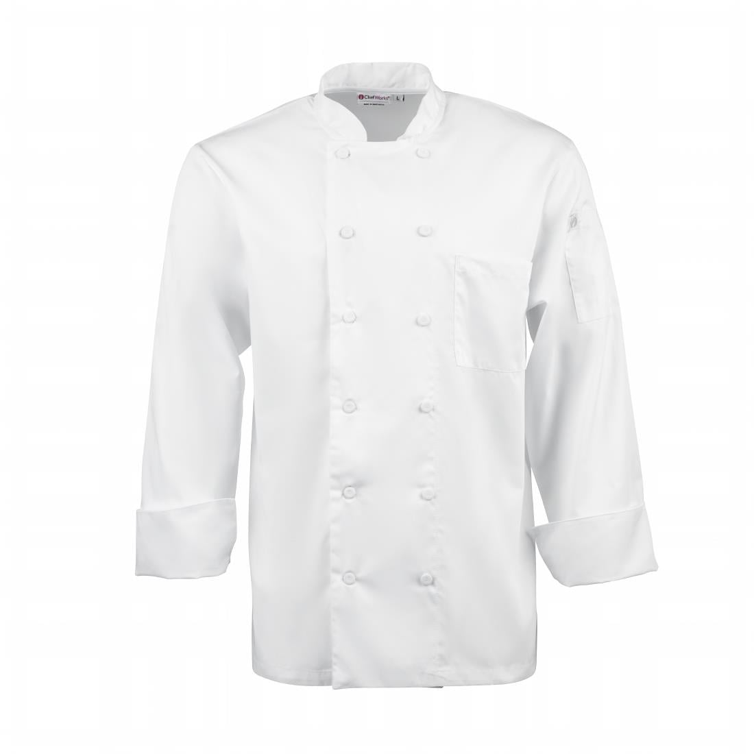 Veste de cuisine mixte blanche à manches longues Chef Works Calgary Cool Vents M — B649-M