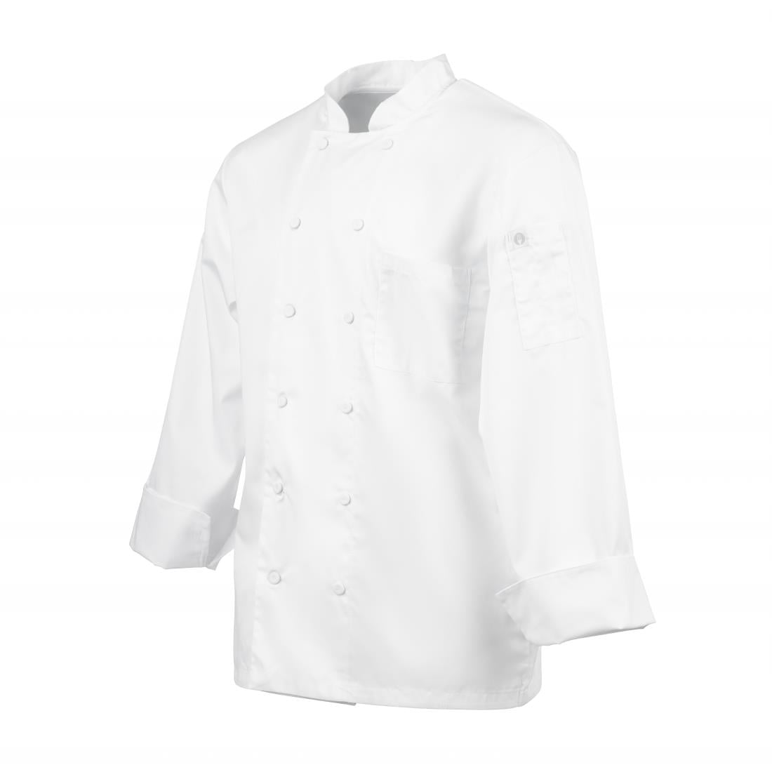 Veste de cuisine mixte blanche à manches longues Chef Works Calgary Cool Vents XL — B649-XL