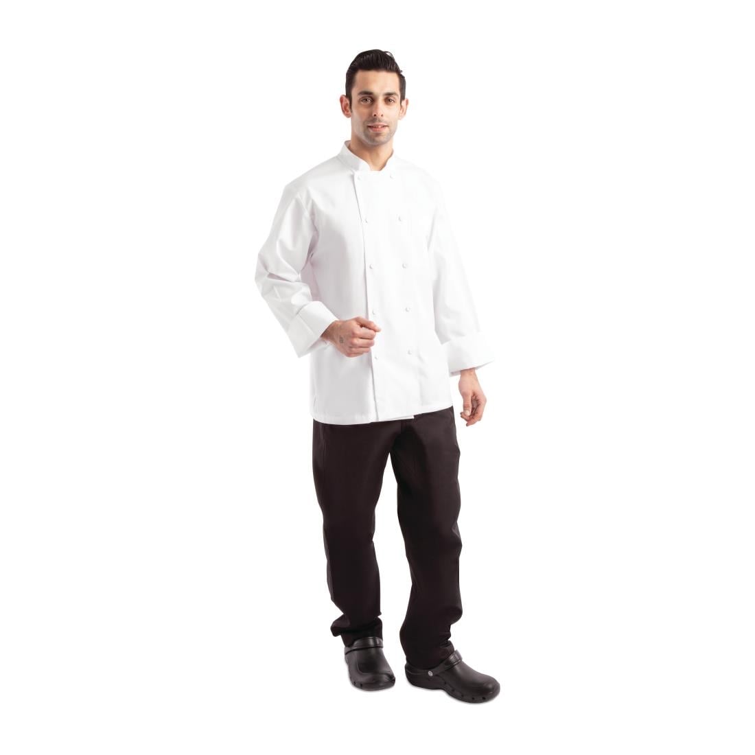 Veste de cuisine mixte blanche à manches longues Chef Works Calgary Cool Vents XL — B649-XL