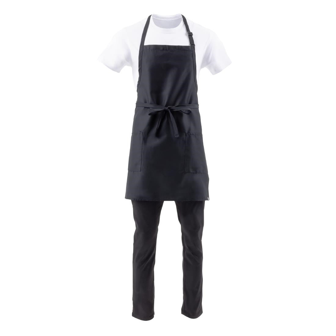 Tablier bavette avec deux poches plaquées Chef Works noir — B780