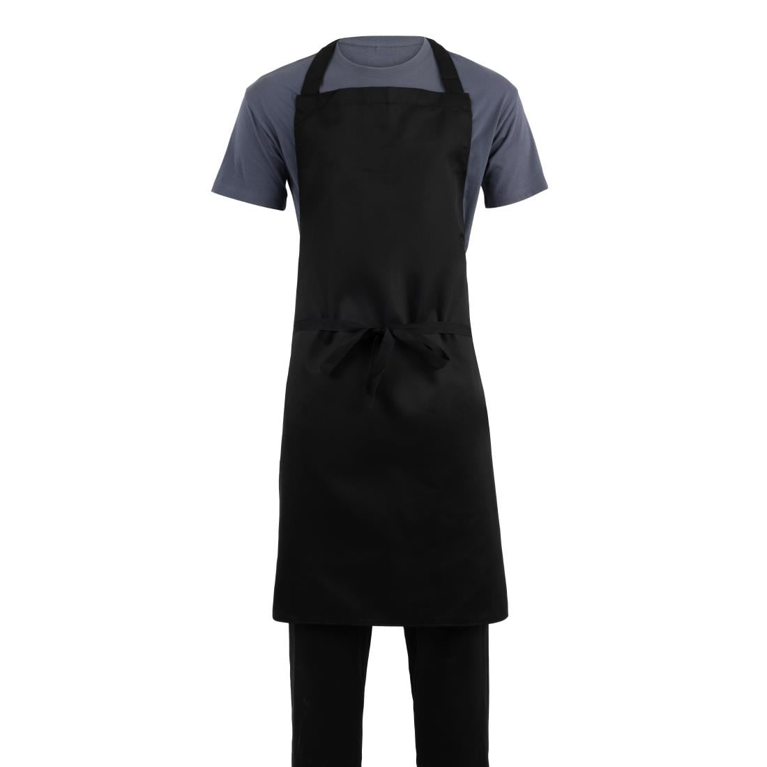 Tablier bavette Whites polyester-coton noir XL — B887