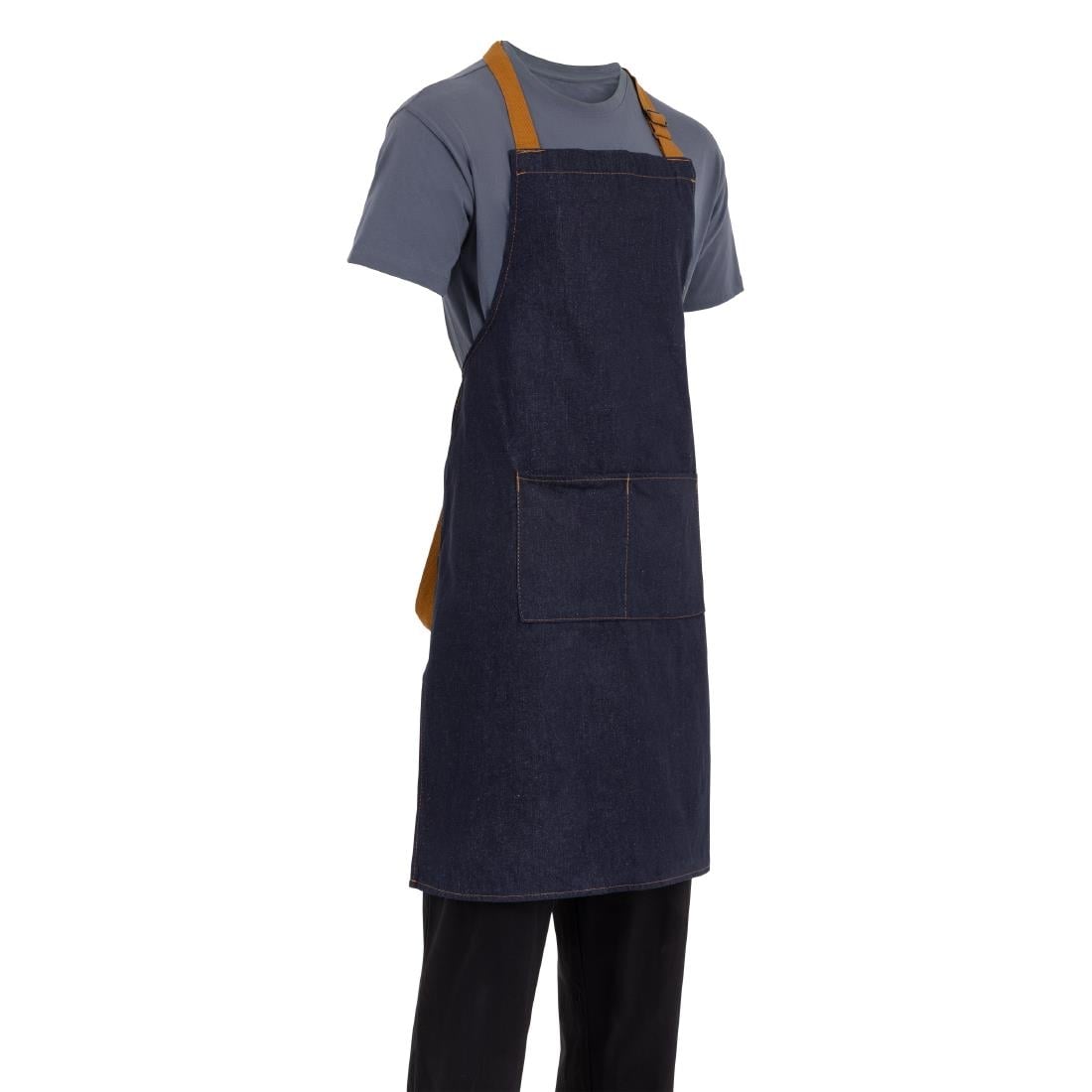 Tablier bavette Southside bleu denim  — B980