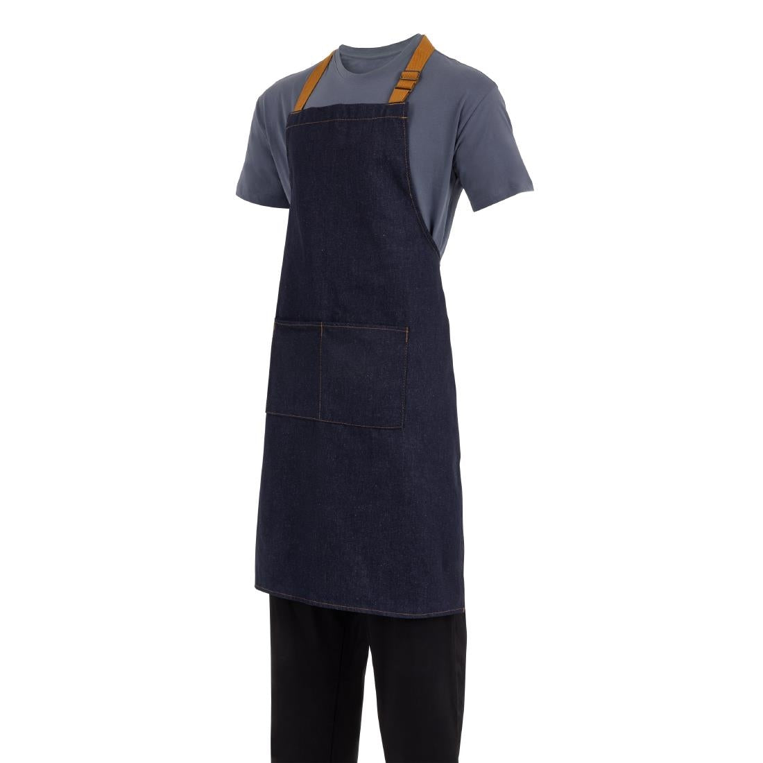 Tablier bavette Southside bleu denim  — B980