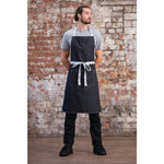 Tablier bavette denim Southside noir — B981