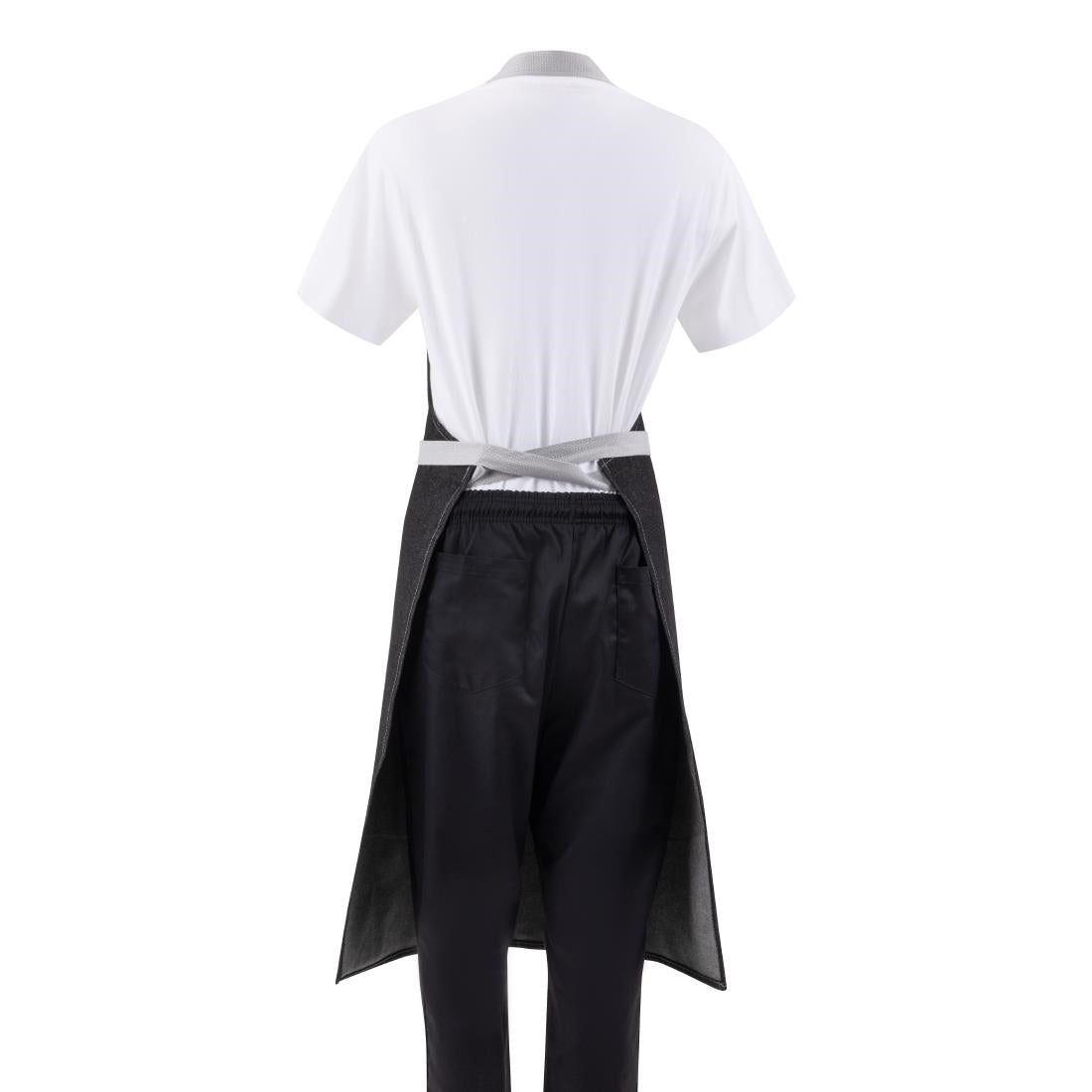 Tablier bavette denim Southside noir — B981