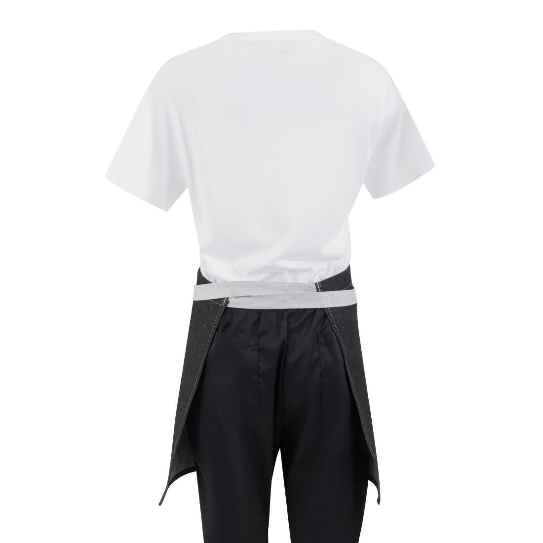Tablier serveur court denim Southside noir 760mm — B995