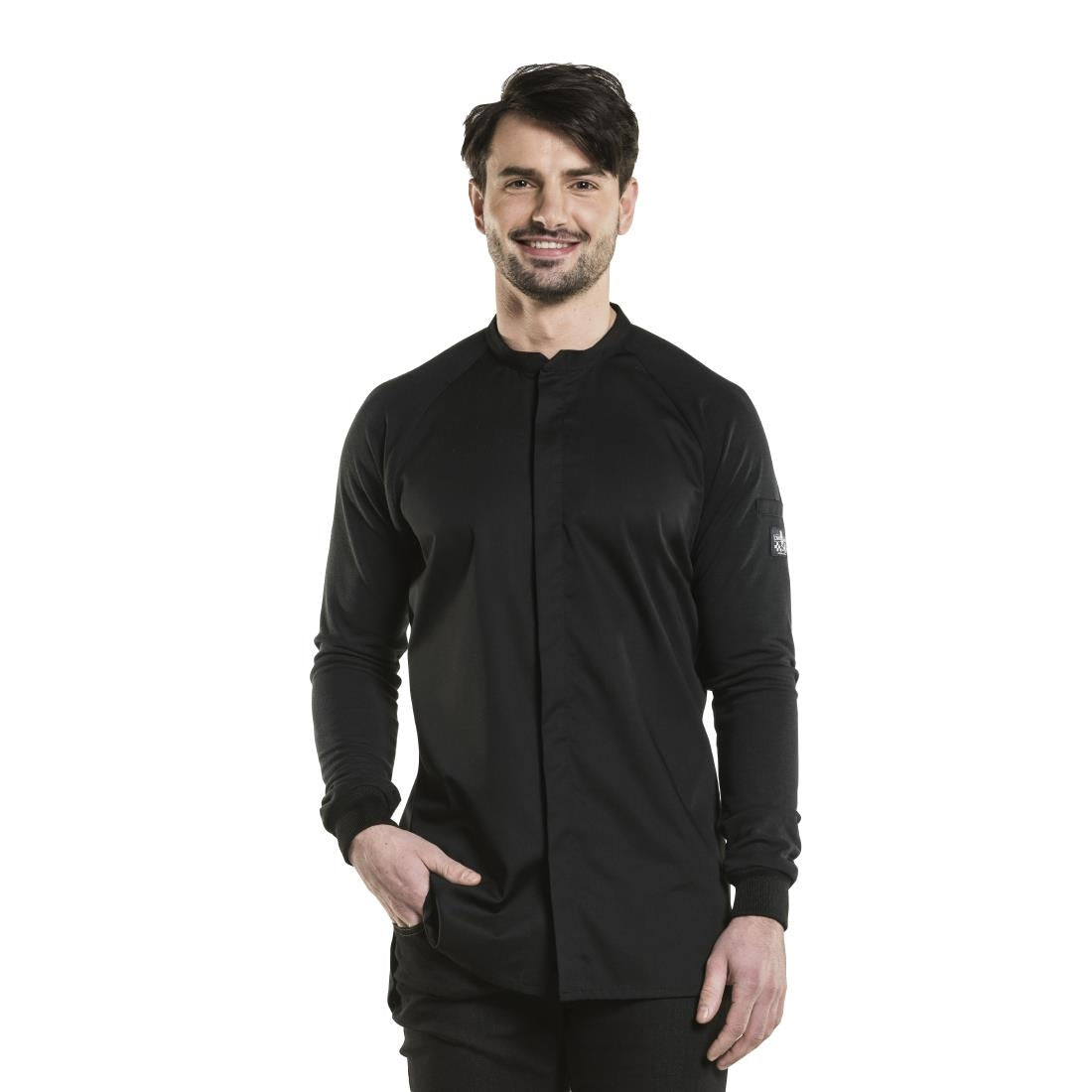 Veste de cuisine homme noire Chaud Devant Fratello UFX taille L — BA010-L