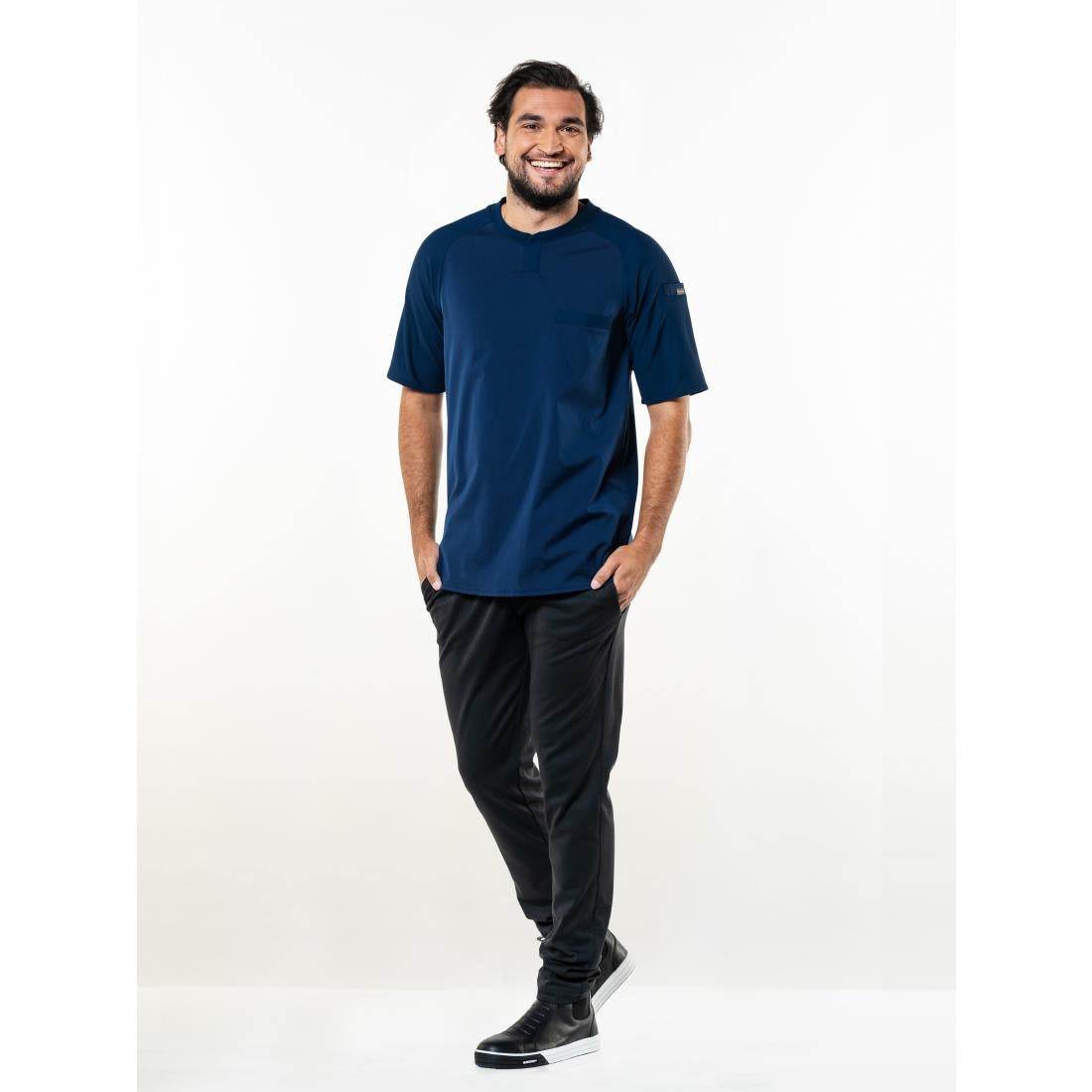 T-shirt mixte manches courtes Chaud Devant Valente UFX marine taille L — BA017-L