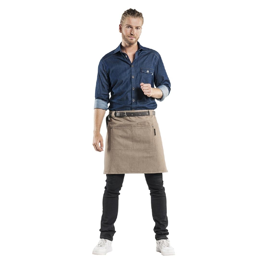 Tablier mixte Chaud Devant Forene Denim marron 70x50 cm — BA029