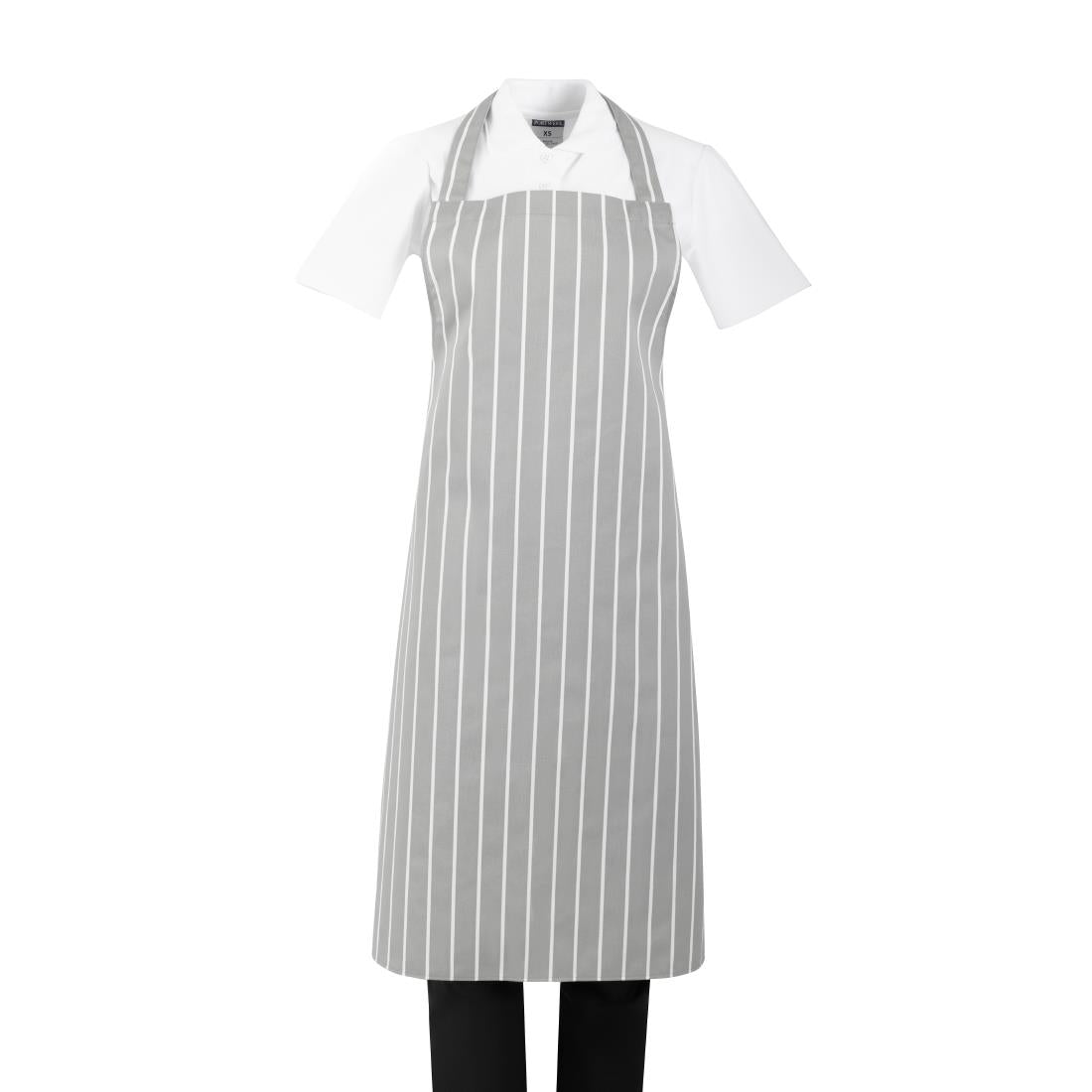 Tablier bavette rayé gris et blanc Whites — BA111