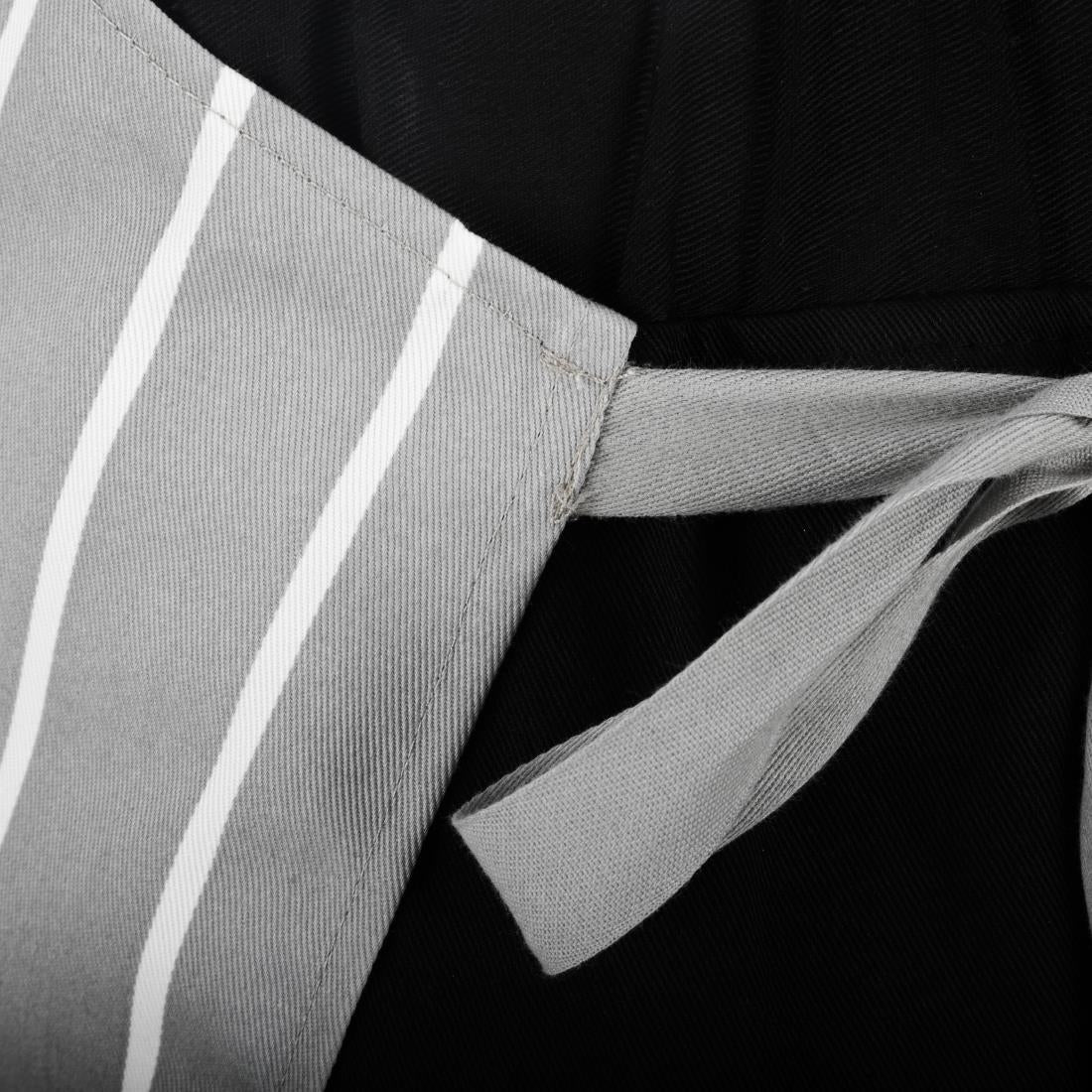 Tablier bavette rayé gris et blanc Whites — BA111