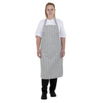 Tablier bavette rayé gris et blanc Whites — BA111
