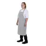 Tablier bavette rayé gris et blanc Whites — BA111