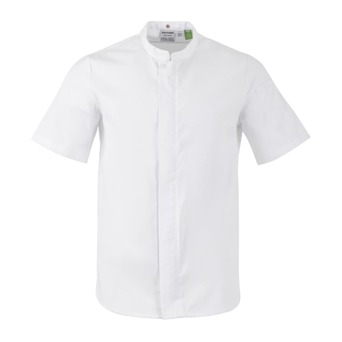 Veste de cuisinier en maille à manches courtes Southside Harlem blanche L — BA116-L