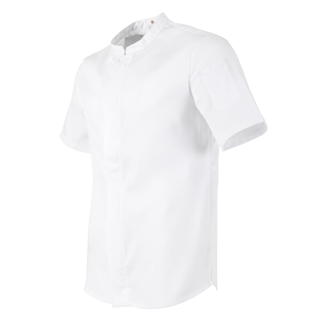 Veste de cuisinier en maille à manches courtes Southside Harlem blanche S — BA116-S