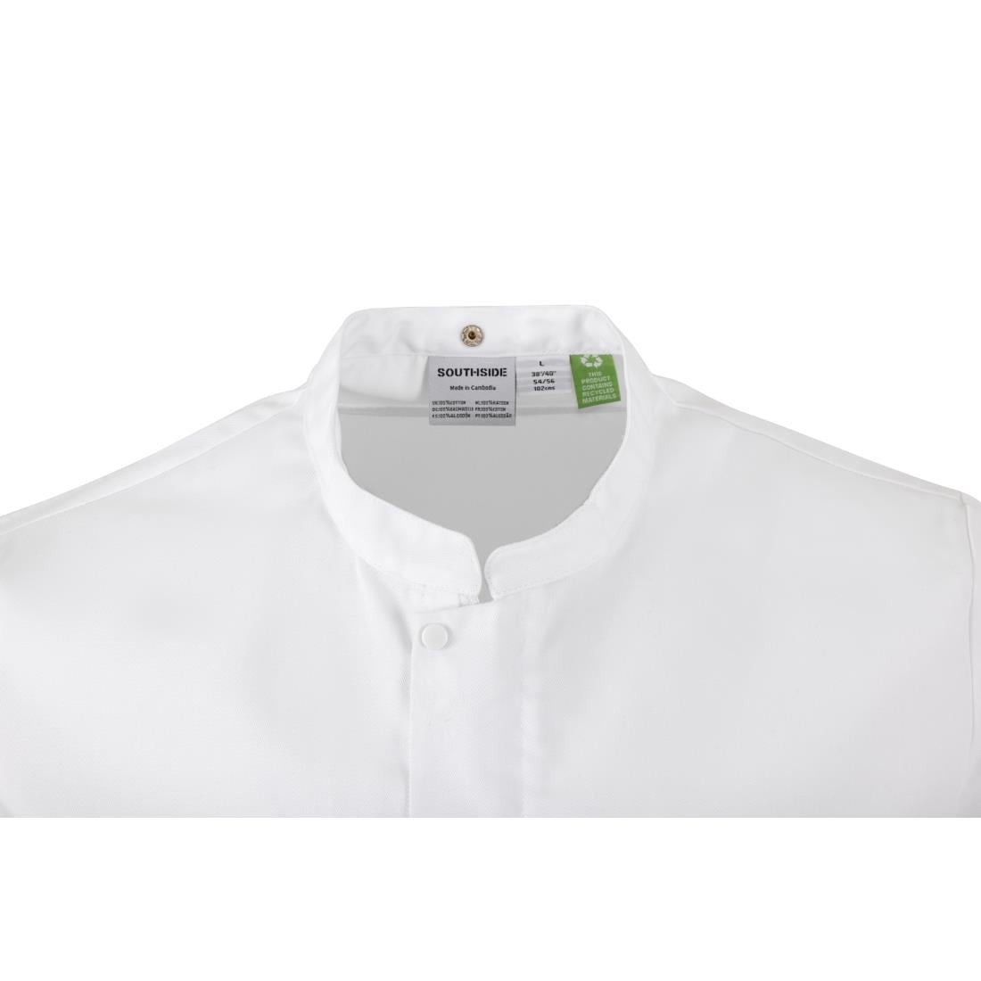 Veste de cuisinier en maille à manches courtes Southside Harlem blanche S — BA116-S