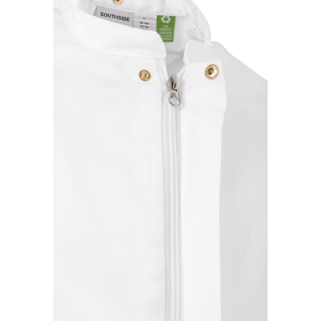 Veste de cuisinier en maille à manches courtes Southside Harlem blanche S — BA116-S