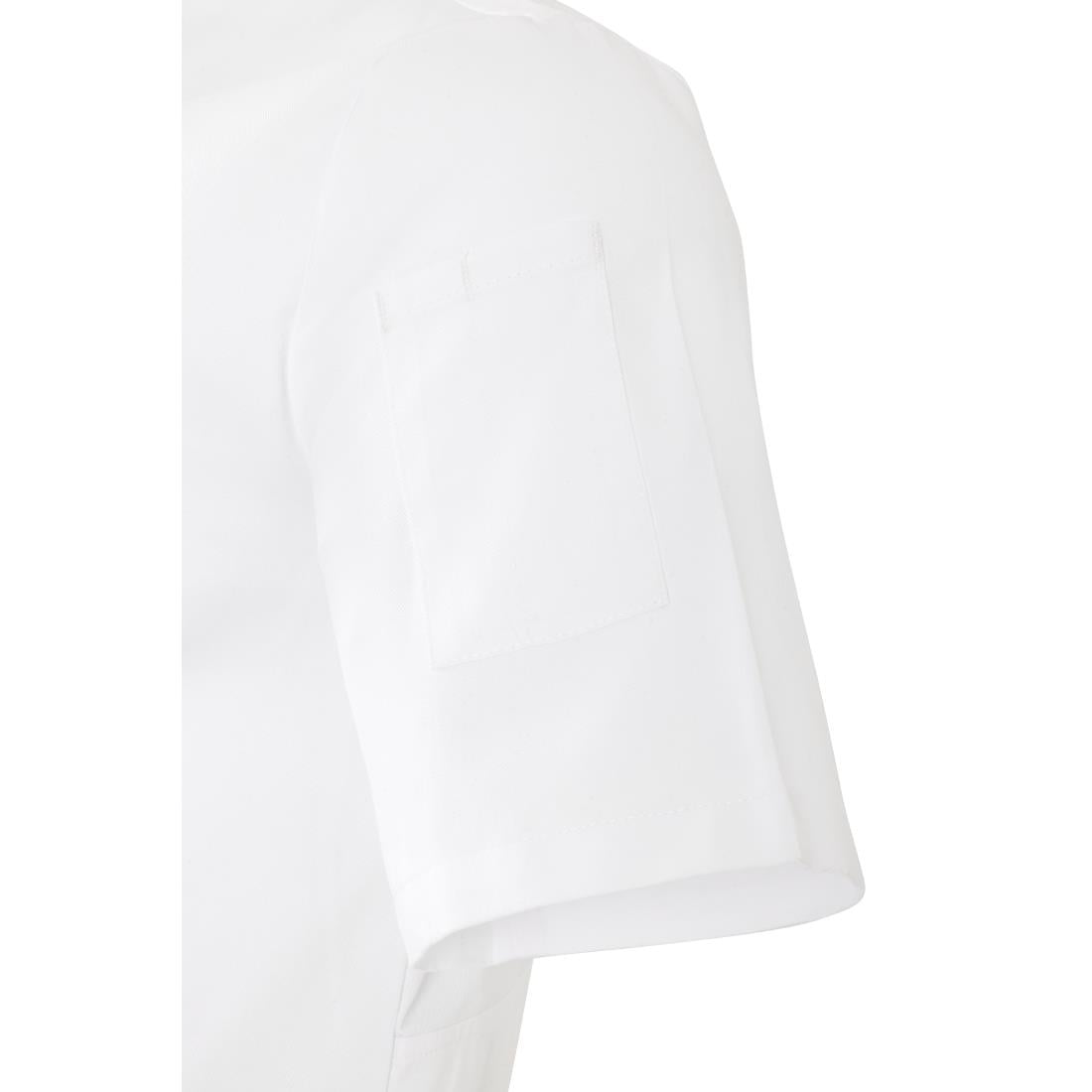 Veste de cuisinier en maille à manches courtes Southside Harlem blanche S — BA116-S