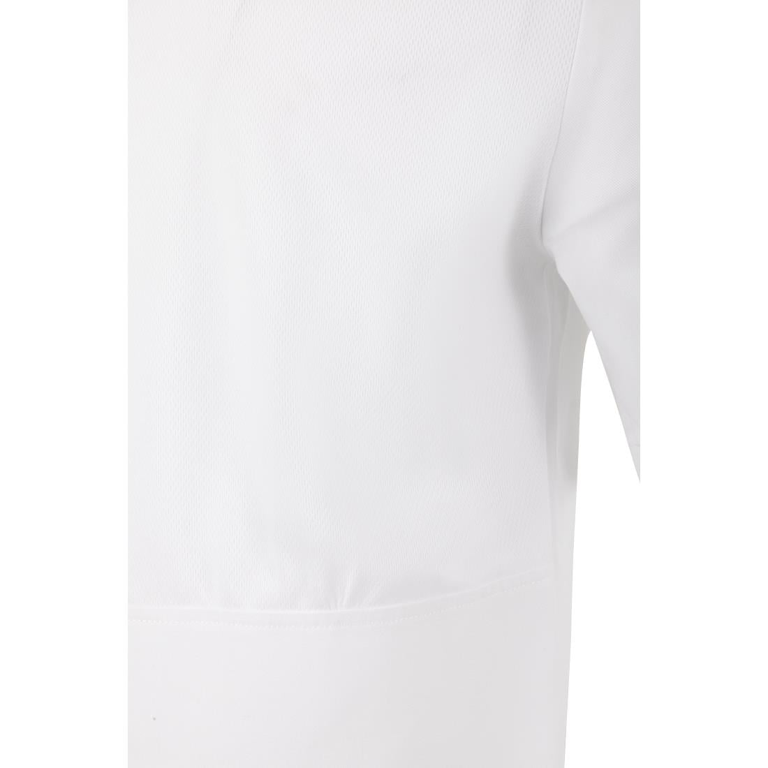 Veste de cuisinier en maille à manches courtes Southside Harlem blanche S — BA116-S