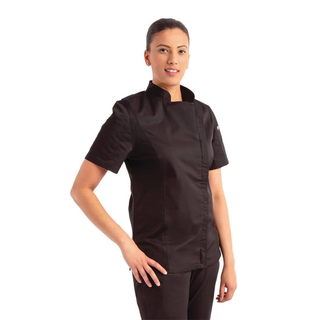 Veste de cuisine femme zippée légère Springfield Chef Works noire XXL — BB051-XXL