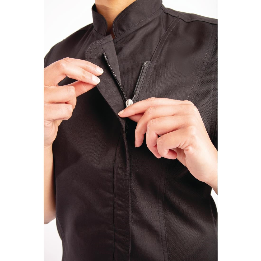 Veste de cuisine femme zippée légère Springfield Chef Works noire XXL — BB051-XXL